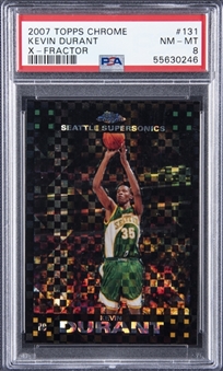 2007-08 Topps Chrome X-Fractor #131 Kevin Durant Rookie Card (#35/50) Jersey Number Copy - PSA NM-MT 8